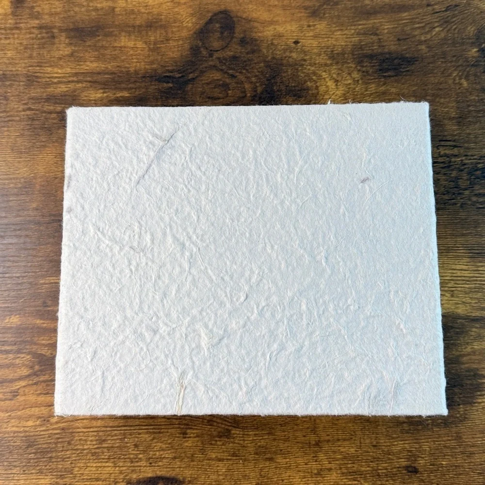 Elegant Cream Gift Picture Box with Green Ribbon - Trinket